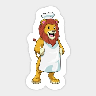 Lion as Cook with Chef hat & Cooking apron Sticker